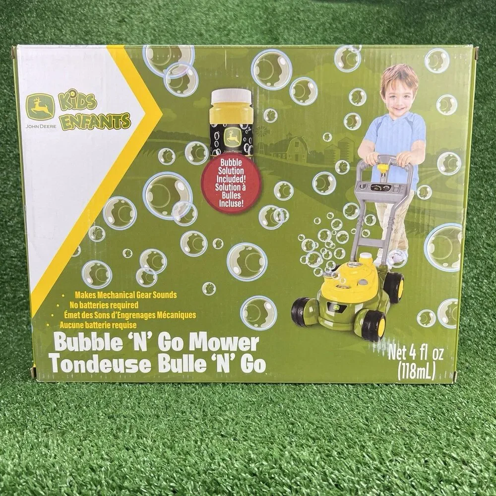 John Deere Bubble 'N' Go Lawn Mower Toy Bubble‎ Solution Toddler’s Holiday Gift